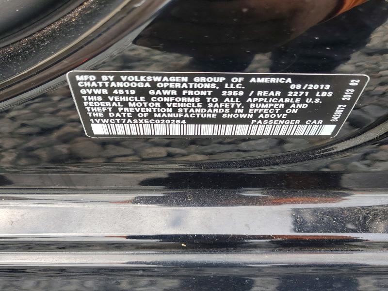 Aukcja sprzedaży 2014 Volkswagen Passat, vin: 1VWCT7A3XEC020264, numer aukcji: 50763896