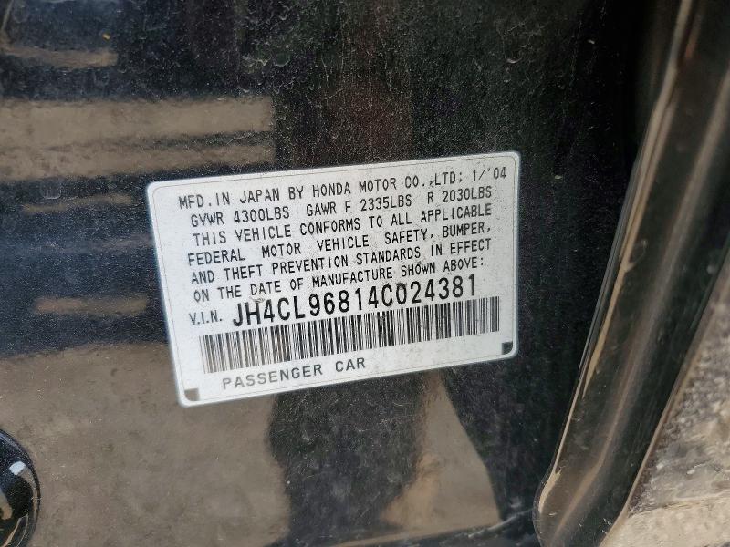 Продажа на аукционе авто 2004 Acura Tsx, vin: JH4CL96814C024381, номер лота: 52874506