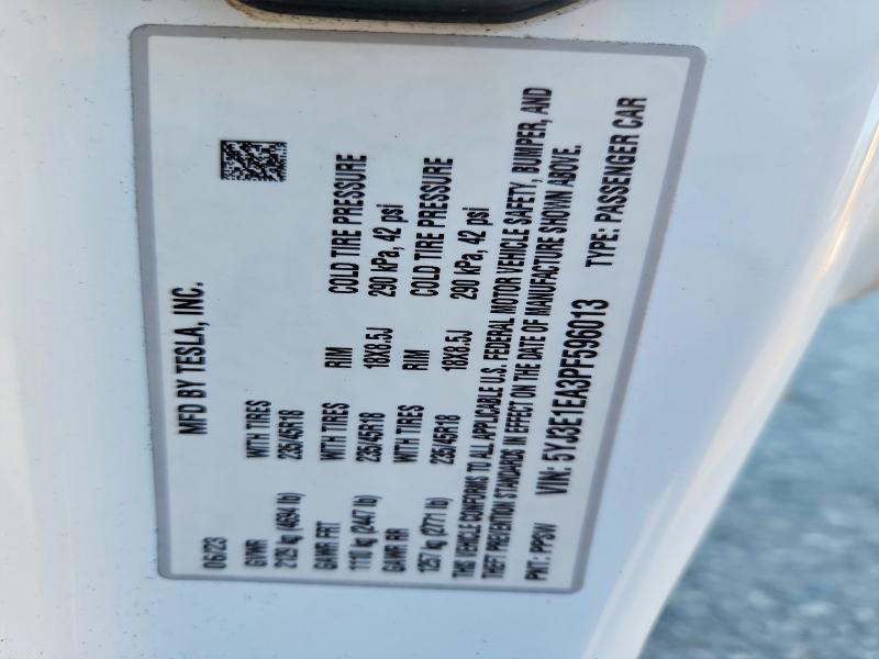 Aukcja sprzedaży 2023 Tesla Model 3, vin: 5YJ3E1EA3PF596013, numer aukcji: 54117386