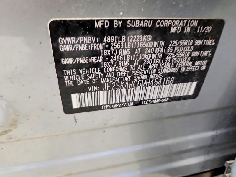 Aukcja sprzedaży 2021 Subaru Forester, vin: JF2SKARC6MH454168, numer aukcji: 53535846