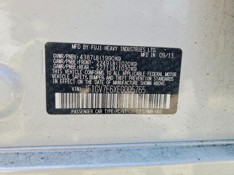 Продажа на аукционе авто 2014 Subaru Impreza, vin: JF1GV7E6XEG005765, номер лота: 53121226