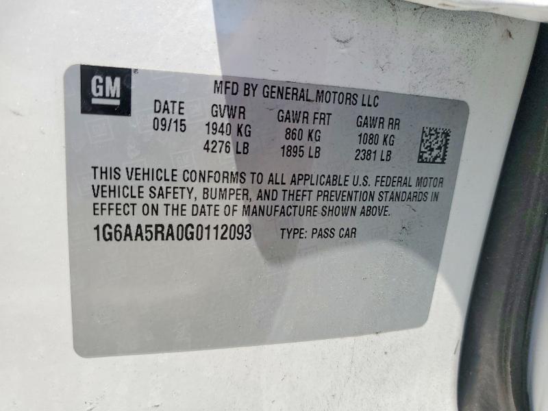 Продажа на аукционе авто 2016 Cadillac Ats, vin: 1G6AA5RA0G0112093, номер лота: 53302156