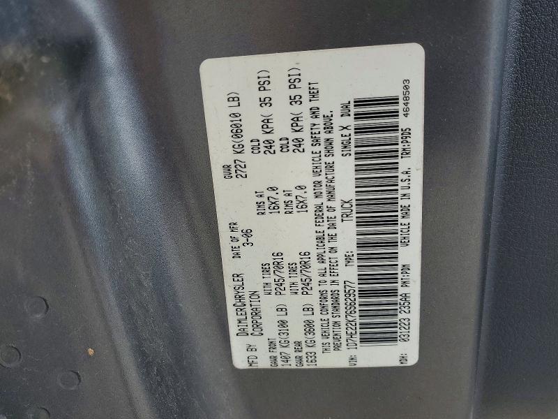 52321366 :رقم المزاد ، 1D7HE22K76S629577 vin ، 2006 Dodge Dakota مزاد بيع