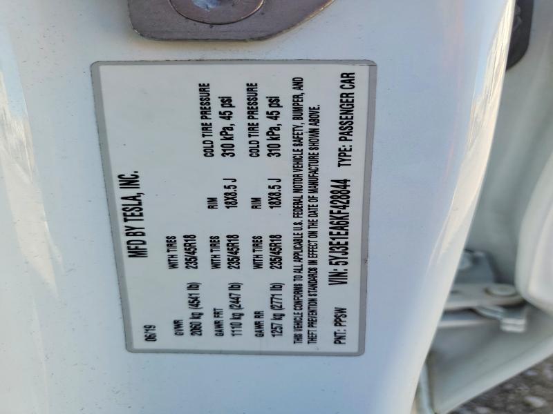 2019 Tesla Model 3 მანქანა იყიდება აუქციონზე, vin: 5YJ3E1EA6KF428844, აუქციონის ნომერი: 53265286