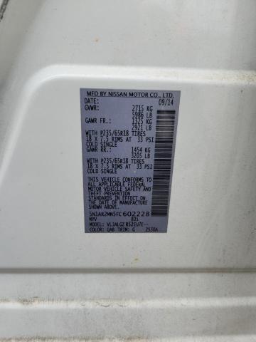 54778976 :رقم المزاد ، 5N1AR2MN5FC602228 vin ، 2015 Nissan Pathfinder مزاد بيع