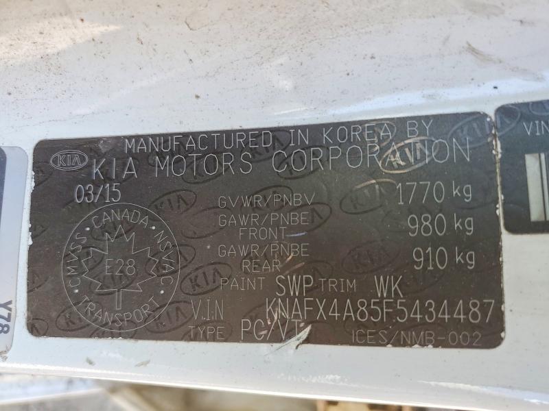 55241346 :رقم المزاد ، KNAFX4A85F5434487 vin ، 2015 Kia Forte مزاد بيع