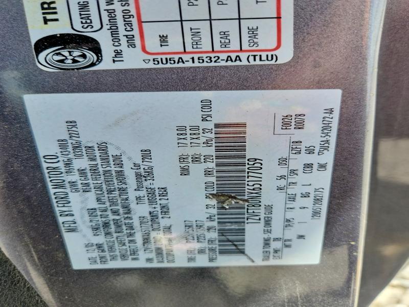 54917556 :رقم المزاد ، 1ZVFT80NX65177059 vin ، 2006 Ford Mustang مزاد بيع