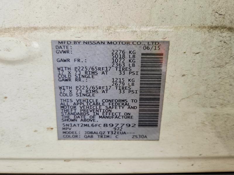 Aukcja sprzedaży 2015 Nissan Rogue, vin: 5N1AT2ML6FC897792, numer aukcji: 52966226