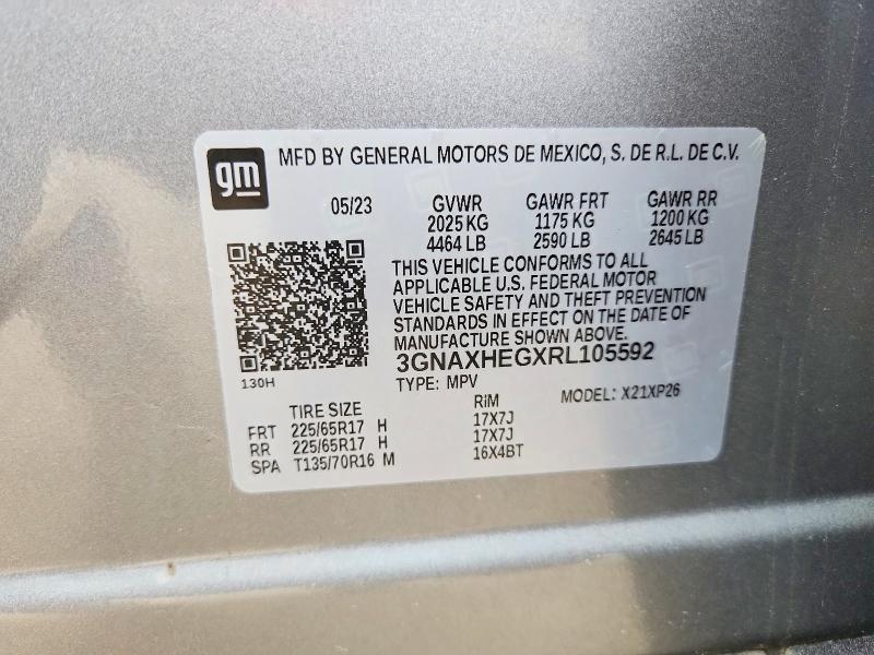 Продаж на аукціоні авто 2024 Chevrolet Equinox, vin: 3GNAXHEGXRL105592, номер лоту: 54020226