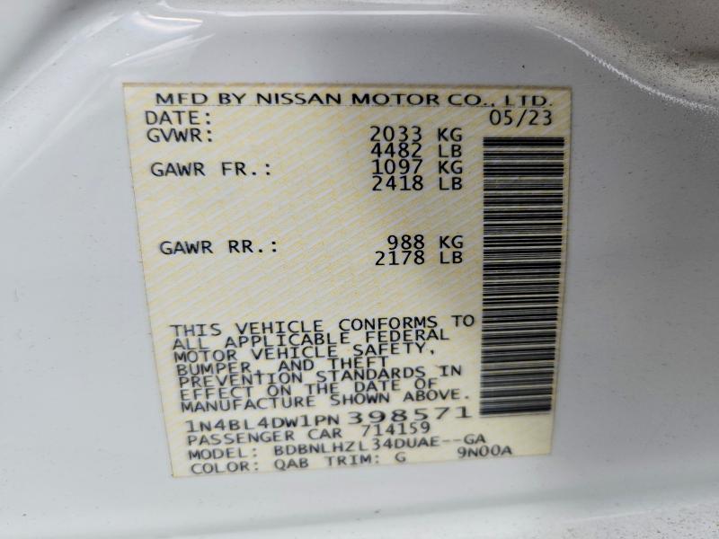 54530986 :رقم المزاد ، 1N4BL4DW1PN398571 vin ، 2023 Nissan Altima مزاد بيع