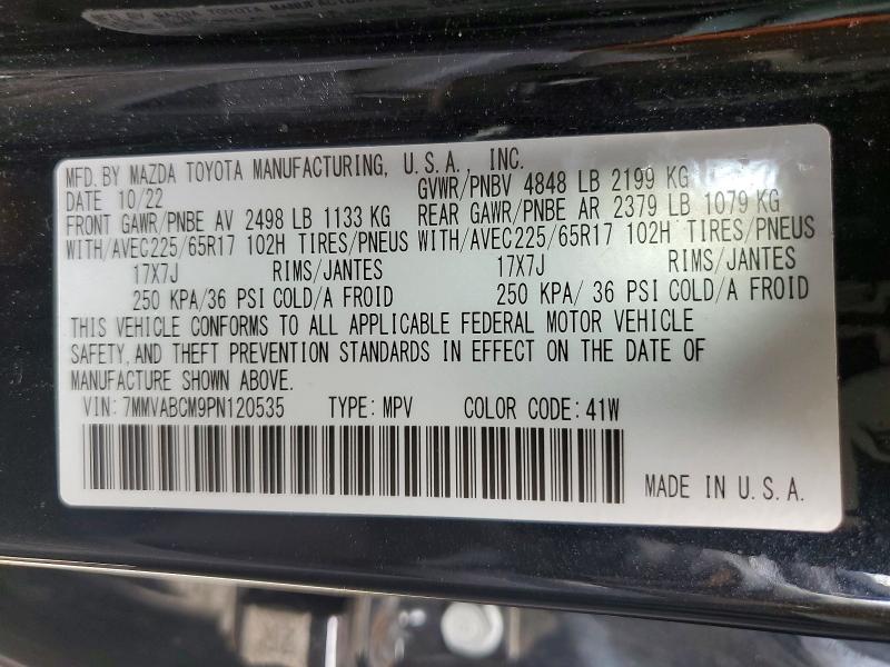 54487796 :رقم المزاد ، 7MMVABCM9PN120535 vin ، 2023 Mazda Cx-50 مزاد بيع