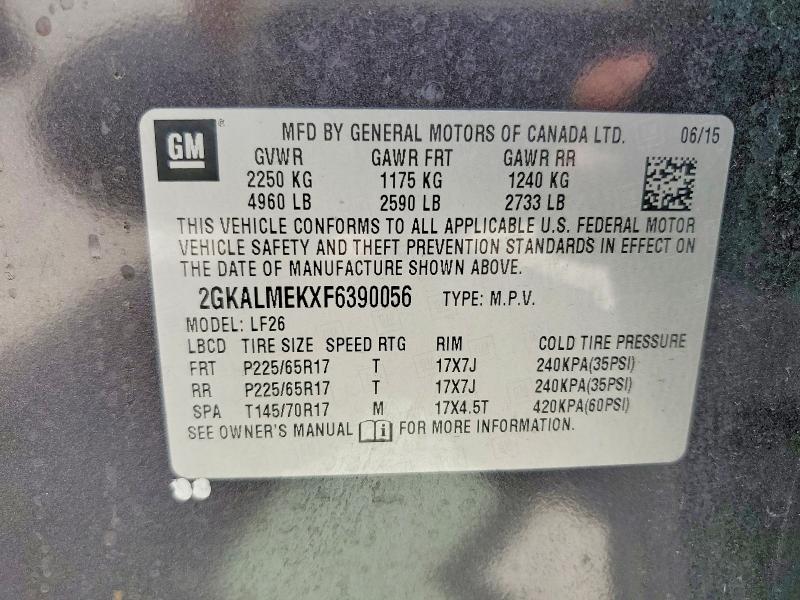 Продажа на аукционе авто 2015 Gmc Terrain, vin: 2GKALMEKXF6390056, номер лота: 54442966