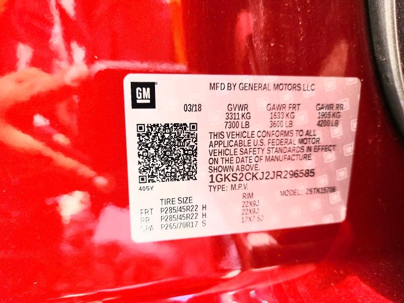 Auction sale of the 2018 Gmc Yukon, vin: 1GKS2CKJ2JR296585, lot number: 55451156