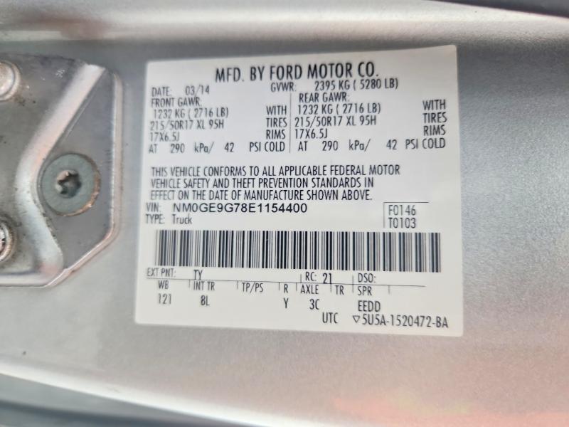 54430356 :رقم المزاد ، NM0GE9G78E1154400 vin ، 2014 Ford Transit Connect مزاد بيع