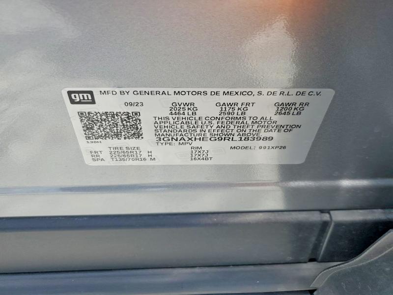 Aukcja sprzedaży 2024 Chevrolet Equinox, vin: 3GNAXHEG9RL183989, numer aukcji: 52457966