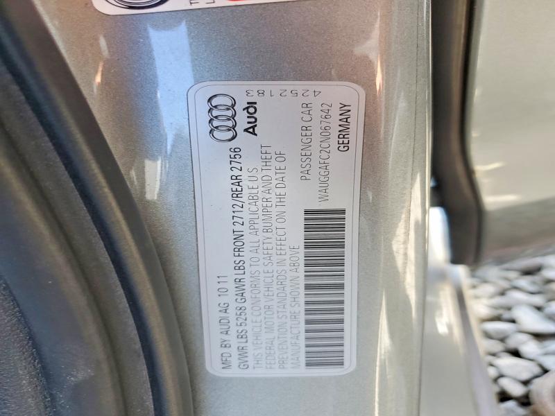 Aukcja sprzedaży 2012 Audi A6, vin: WAUGGAFC2CN067642, numer aukcji: 52557286