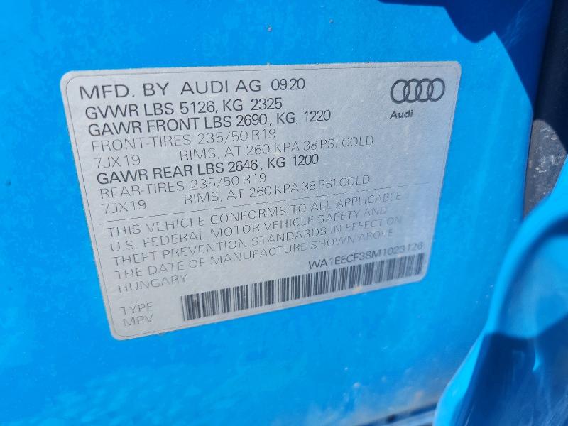 Продажа на аукционе авто 2021 Audi Q3, vin: WA1EECF38M1023126, номер лота: 53410886