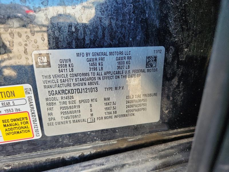 Продажа на аукционе авто 2013 Buick Enclave, vin: 5GAKRCKD7DJ121013, номер лота: 53649066