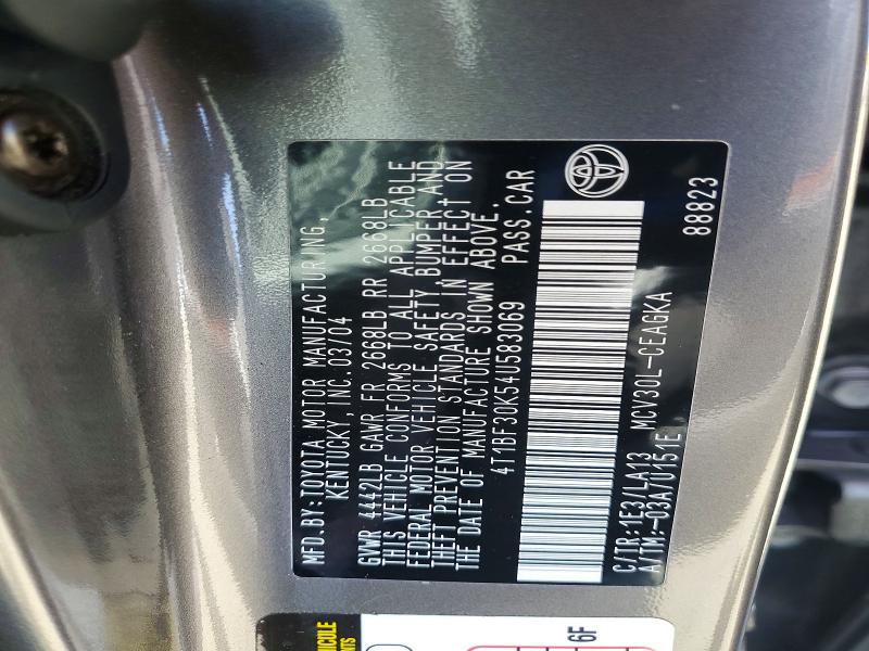52457716 :رقم المزاد ، 4T1BF30K54U583069 vin ، 2004 Toyota Camry مزاد بيع