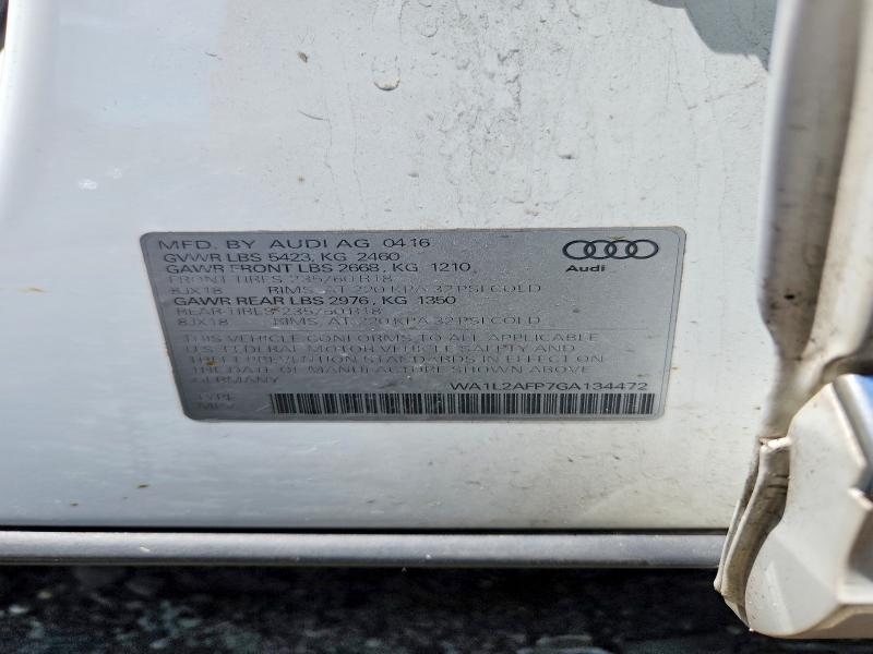 Продаж на аукціоні авто 2016 Audi Q5, vin: WA1L2AFP7GA134472, номер лоту: 52706036