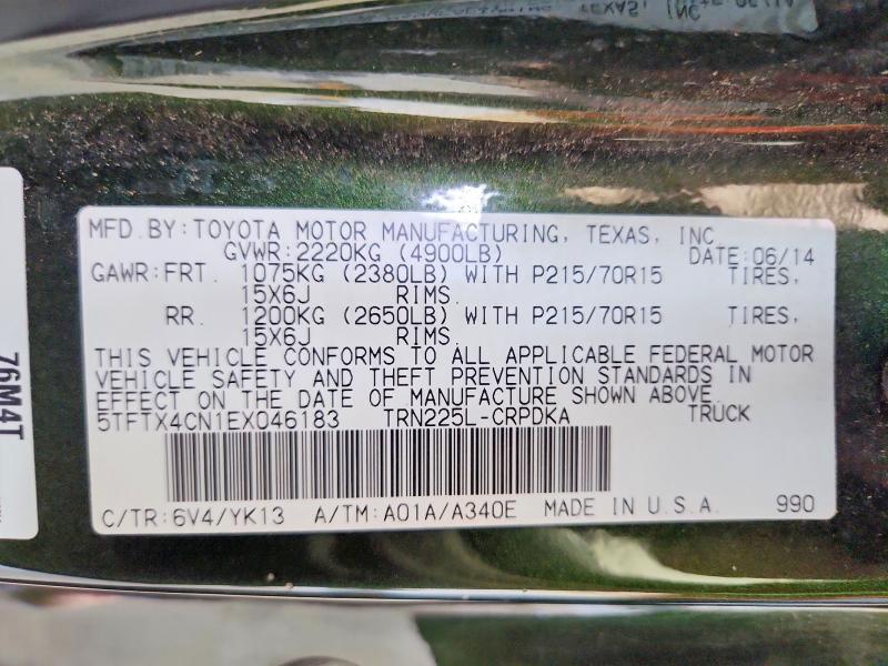 Продаж на аукціоні авто 2014 Toyota Tacoma, vin: 5TFTX4CN1EX046183, номер лоту: 54514546