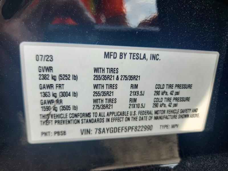 Продажа на аукционе авто 2023 Tesla Model Y, vin: 7SAYGDEF5PF822990, номер лота: 52404546