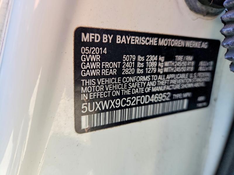 54812366 :رقم المزاد ، 5UXWX9C52F0D46952 vin ، 2015 Bmw X3 مزاد بيع