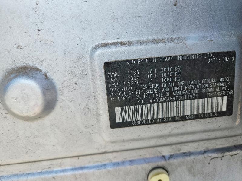 2014 Subaru Legacy მანქანა იყიდება აუქციონზე, vin: 4S3BMCA69E3011974, აუქციონის ნომერი: 54720816