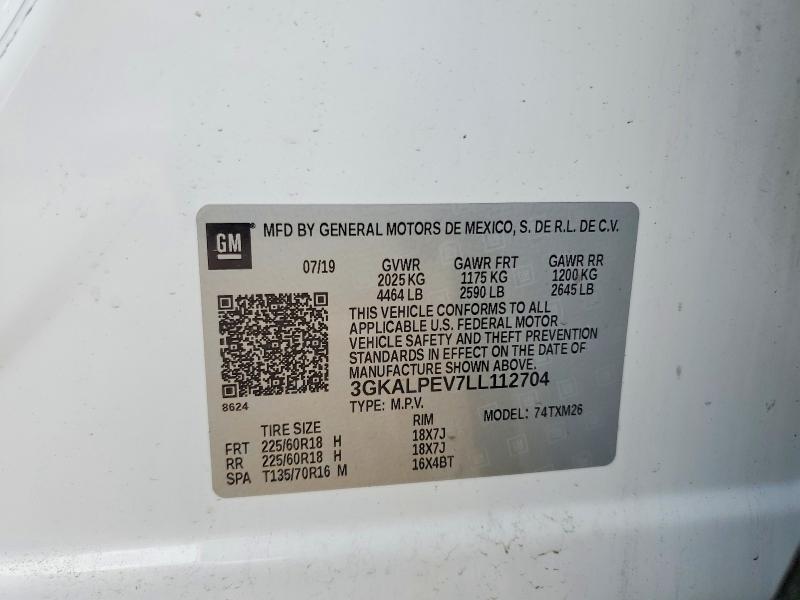 Aukcja sprzedaży 2020 Gmc Terrain, vin: 3GKALPEV7LL112704, numer aukcji: 52504626