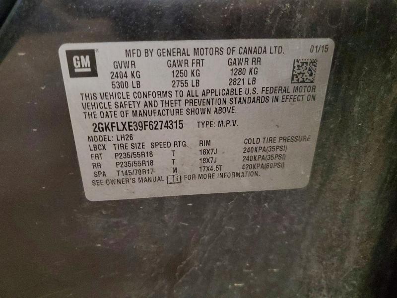 Продаж на аукціоні авто 2015 Gmc Terrain, vin: 2GKFLXE39F6274315, номер лоту: 54969696