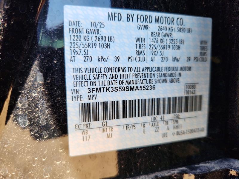 Продаж на аукціоні авто 2025 Ford Mustang Mach-e, vin: 3FMTK3S59SMA55236, номер лоту: 54977326