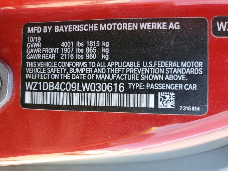 52540626 :رقم المزاد ، WZ1DB4C09LW030616 vin ، 2020 Toyota Gr Supra مزاد بيع