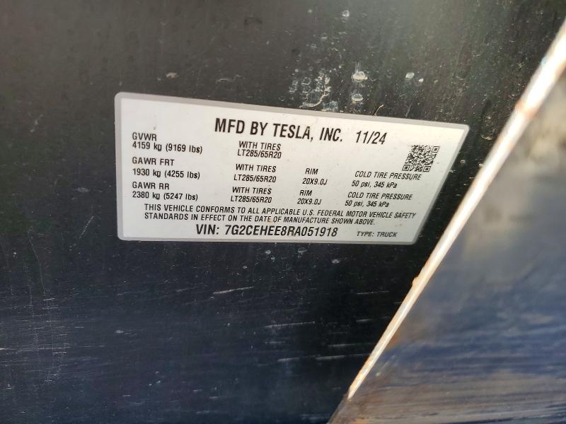 53138206 :رقم المزاد ، 7G2CEHEE8RA051918 vin ، 2024 Tesla Cybertruck مزاد بيع