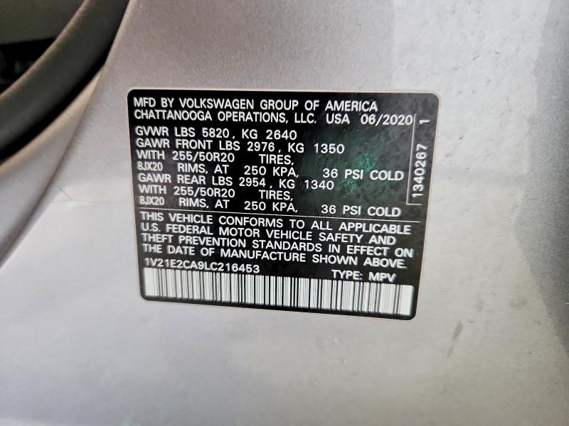 Продажа на аукционе авто 2020 Volkswagen Atlas Cross Sport, vin: 1V21E2CA9LC216453, номер лота: 54471876
