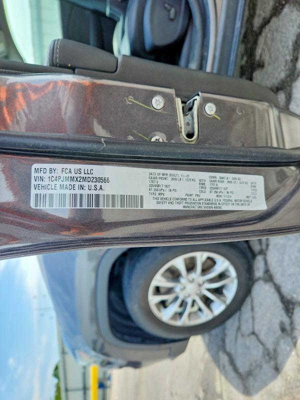 54007786 :رقم المزاد ، 1C4PJMMX2MD230566 vin ، 2021 Jeep Cherokee مزاد بيع