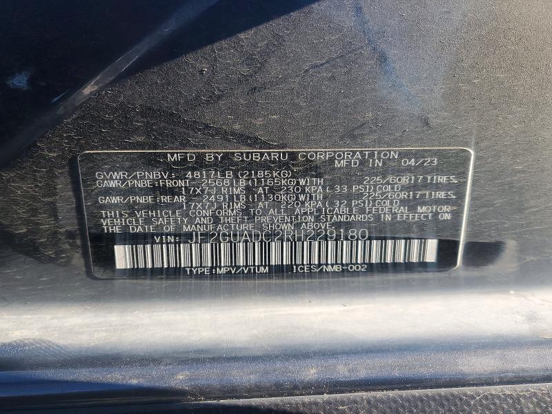 Продаж на аукціоні авто 2024 Subaru Crosstrek, vin: JF2GUADC2RH229180, номер лоту: 54279686