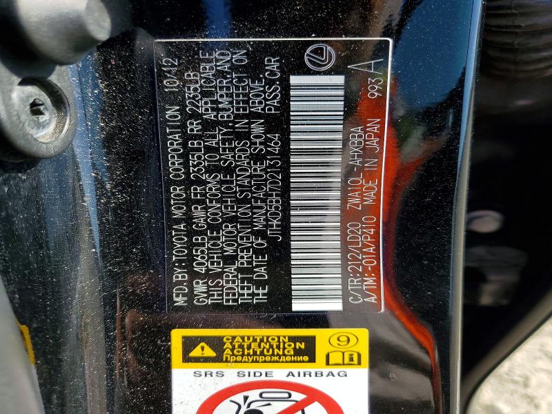 Продажа на аукционе авто 2013 Lexus Ct, vin: JTHKD5BH7D2131464, номер лота: 52506986