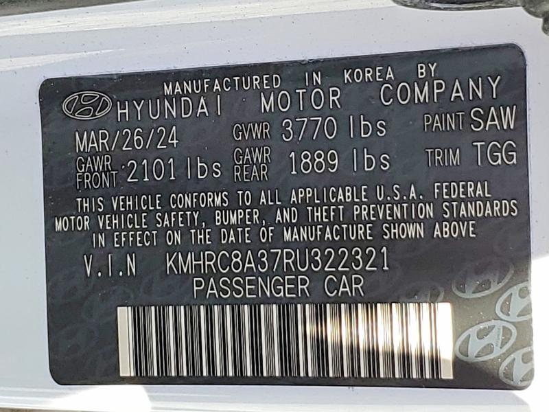 52504906 :رقم المزاد ، KMHRC8A37RU322321 vin ، 2024 Hyundai Venue مزاد بيع