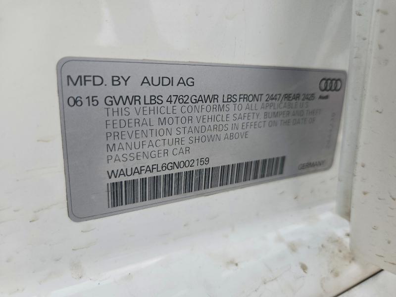 52226286 :رقم المزاد ، WAUAFAFL6GN002159 vin ، 2016 Audi A4 مزاد بيع