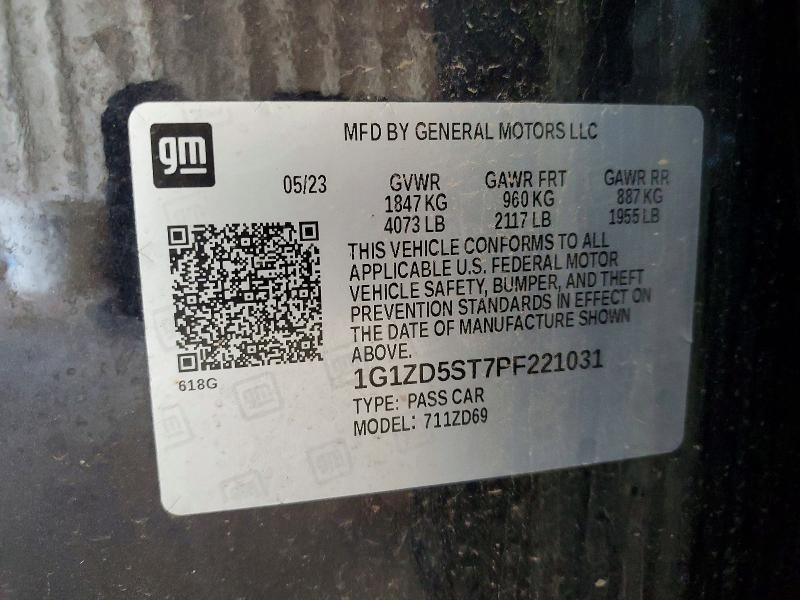 55182106 :رقم المزاد ، 1G1ZD5ST7PF221031 vin ، 2023 Chevrolet Malibu مزاد بيع