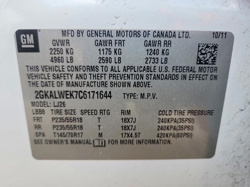 Продажа на аукционе авто 2012 Gmc Terrain, vin: 2GKALWEK7C6171644, номер лота: 53130206