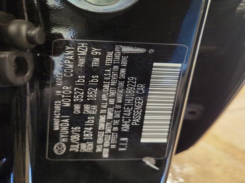 55448706 :رقم المزاد ، KMHCT4AE1HU189229 vin ، 2017 Hyundai Accent مزاد بيع