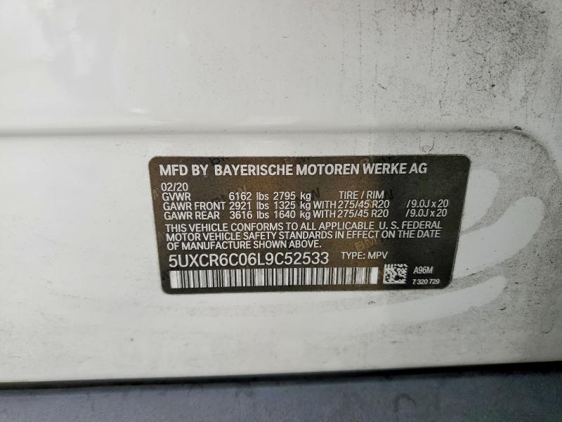 Продажа на аукционе авто 2020 Bmw X5, vin: 5UXCR6C06L9C52533, номер лота: 53974386