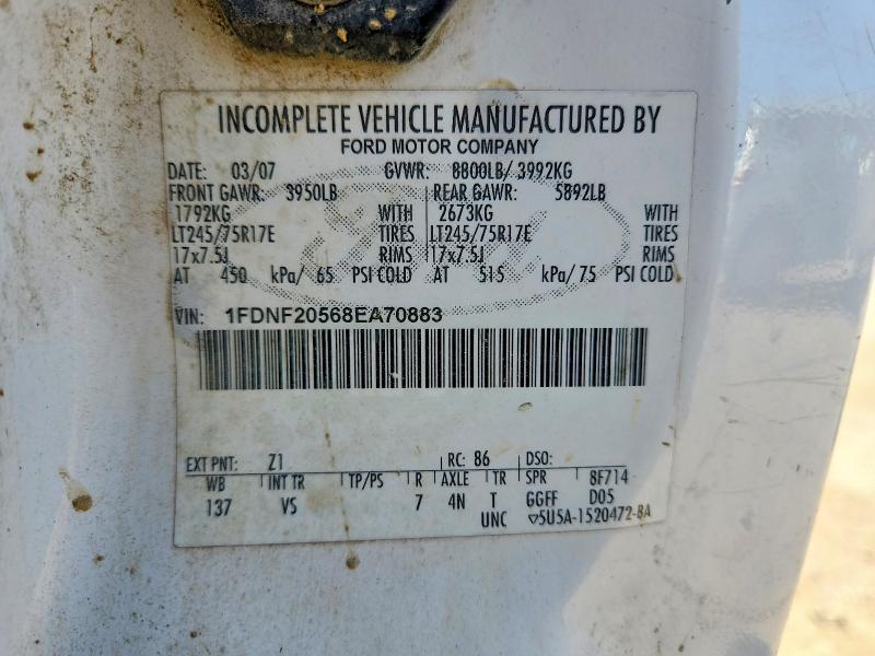 53006536 :رقم المزاد ، 1FDNF20568EA70883 vin ، 2008 Ford F250 مزاد بيع
