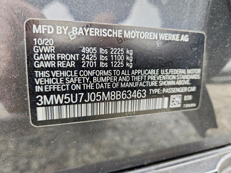 Продажа на аукционе авто 2021 Bmw M340i, vin: 3MW5U7J05M8B63463, номер лота: 54240206