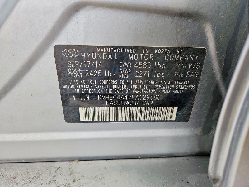 2015 Hyundai Sonata Hybrid მანქანა იყიდება აუქციონზე, vin: KMHEC4A47FA129566, აუქციონის ნომერი: 54092816
