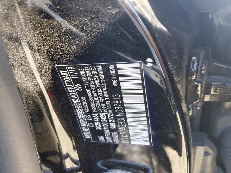 53951986 :رقم المزاد ، W1K5J4GB3LN087813 vin ، 2020 Mercedes-benz Cla مزاد بيع