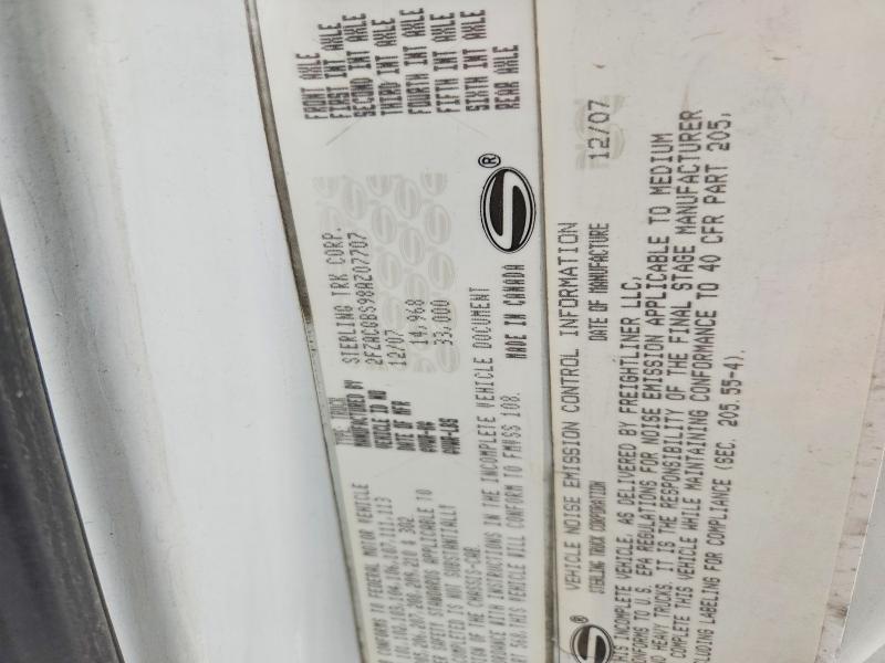 2008 Sterling Truck Acterra მანქანა იყიდება აუქციონზე, vin: 2FZACGBS98AZ07707, აუქციონის ნომერი: 55194006