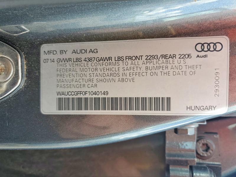 Aukcja sprzedaży 2015 Audi A3, vin: WAUCCGFF0F1040149, numer aukcji: 54319676