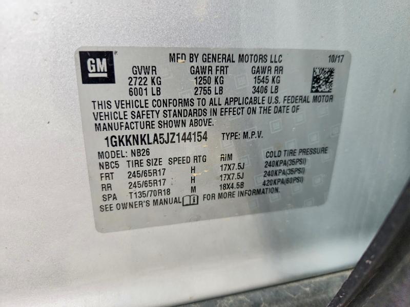 Продажа на аукционе авто 2018 Gmc Acadia, vin: 1GKKNKLA5JZ144154, номер лота: 52845456
